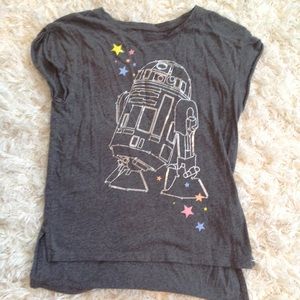 Girls Star Wars Crop Sleeve T - R2D2
